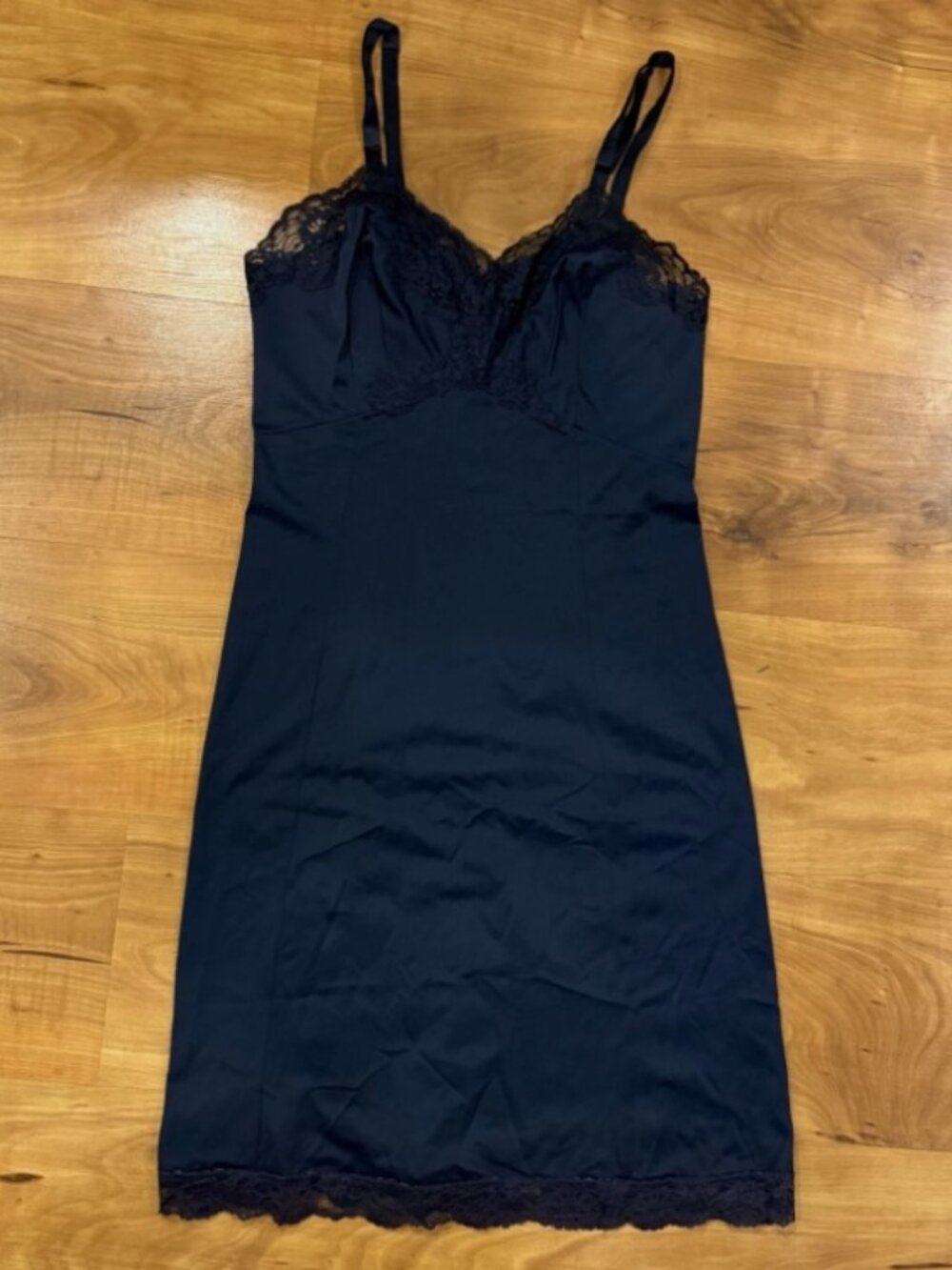 Vintage 1960s Artemis Slip Dress Night Gown Blue Color Size 34C Romantic Nylon